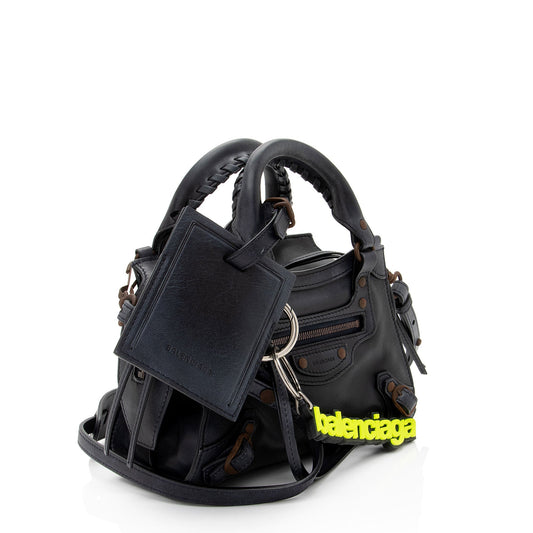 Luxury Balenciaga Calfskin Neo Classic Rust Hardware City Mini Satchel (SHF-pzIHQZ)