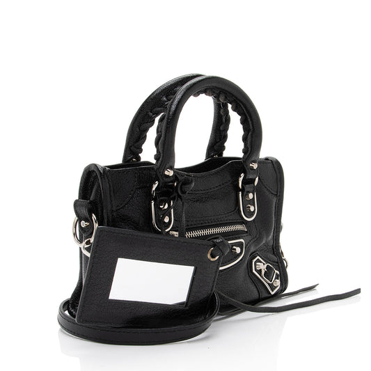 Luxury Balenciaga Chevre Metal Edge City Nano Satchel (SHF-Gf4Nc9)