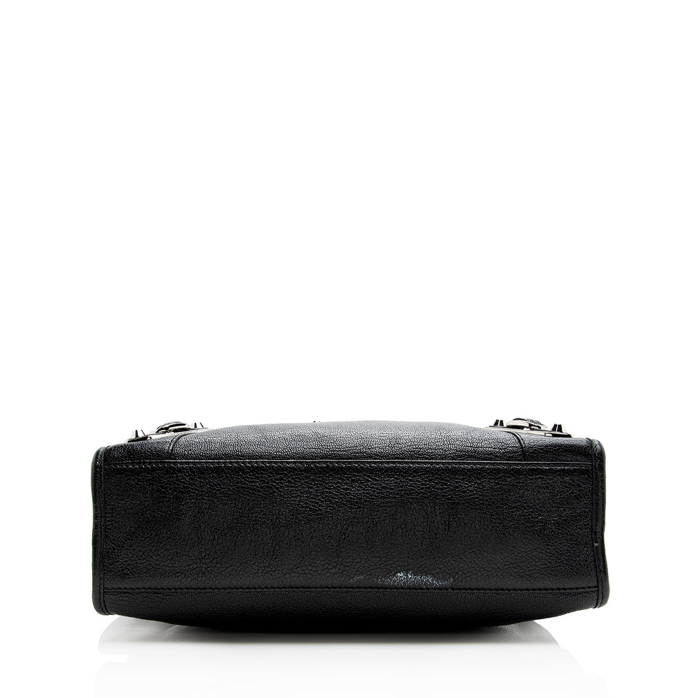 Luxury Balenciaga Chevre Metallic Edge City Small Satchel (SHF-21084)