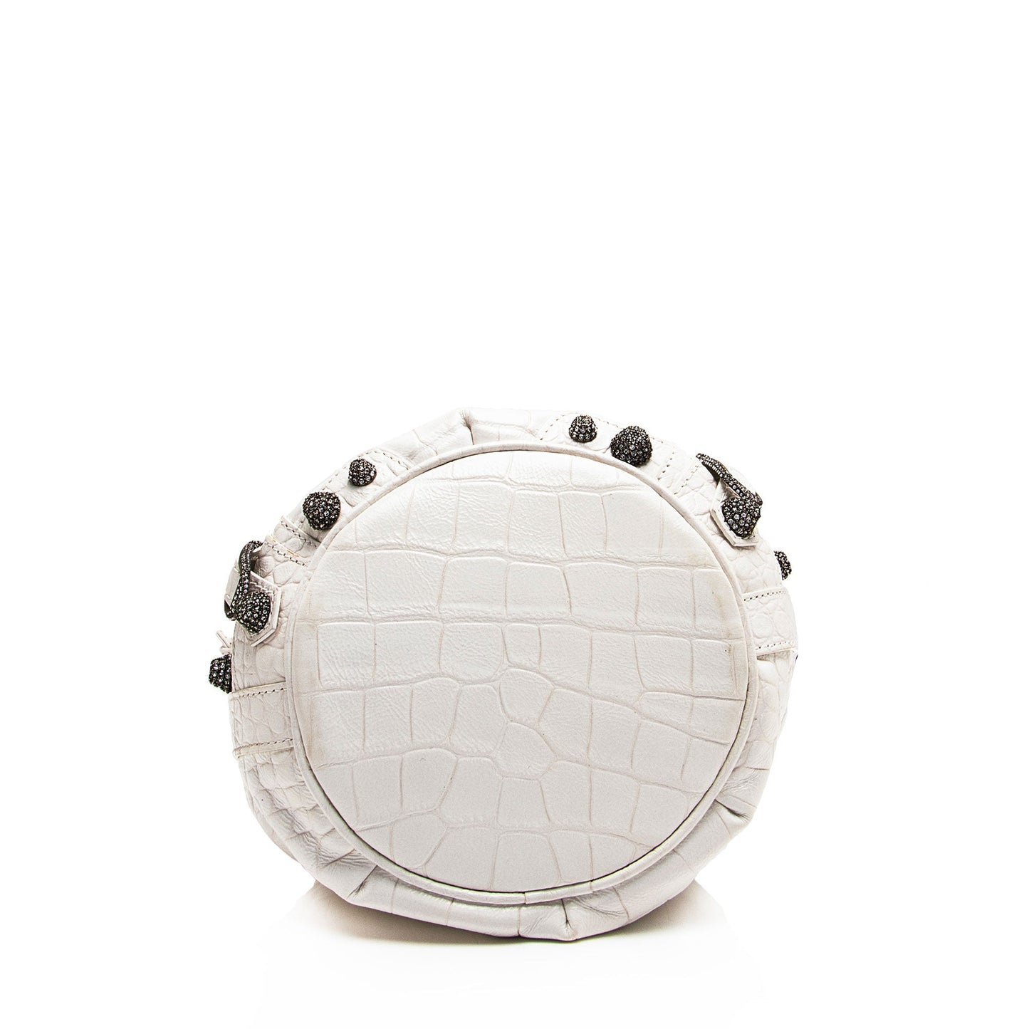 Luxury Balenciaga Croc Embossed Crystal Le Cagole XS Bucket Bag (SHF-ACwqpb)