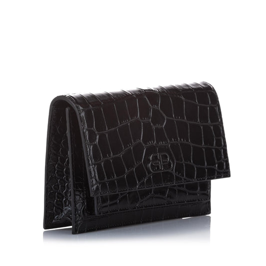 Luxury Balenciaga Croc Embossed Sharp Leather Shoulder Bag (SHG-25675)