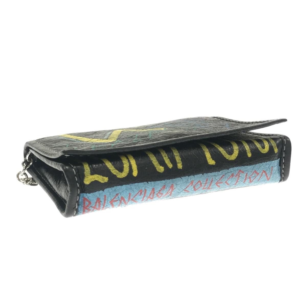 Luxury Balenciaga Graffiti Bazar Wallet on Chain (SHG-oYMvoB)
