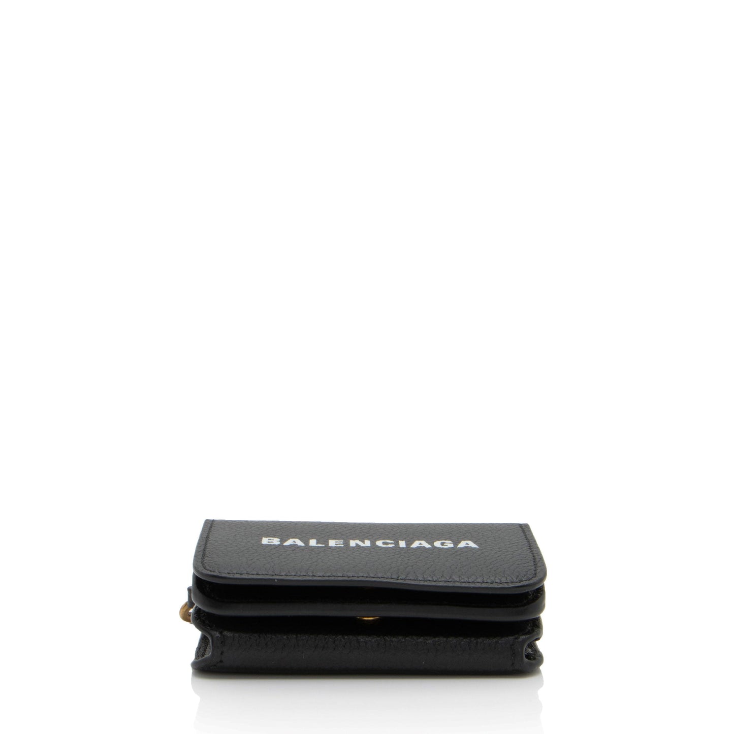 Luxury Balenciaga Grained Calfskin Logo Cash Mini Wallet on Chain (SHF-uR1F9W)