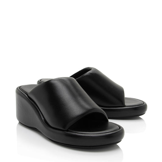 Luxury Balenciaga Lambskin Wedge Slides - Size 6 / 36 (SHF-k4UDxY)