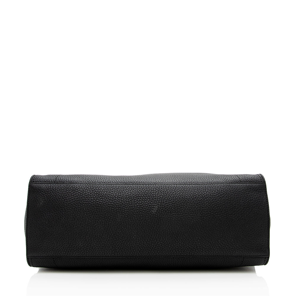 Luxury Balenciaga Leather Blackout City Satchel (SHF-16522)