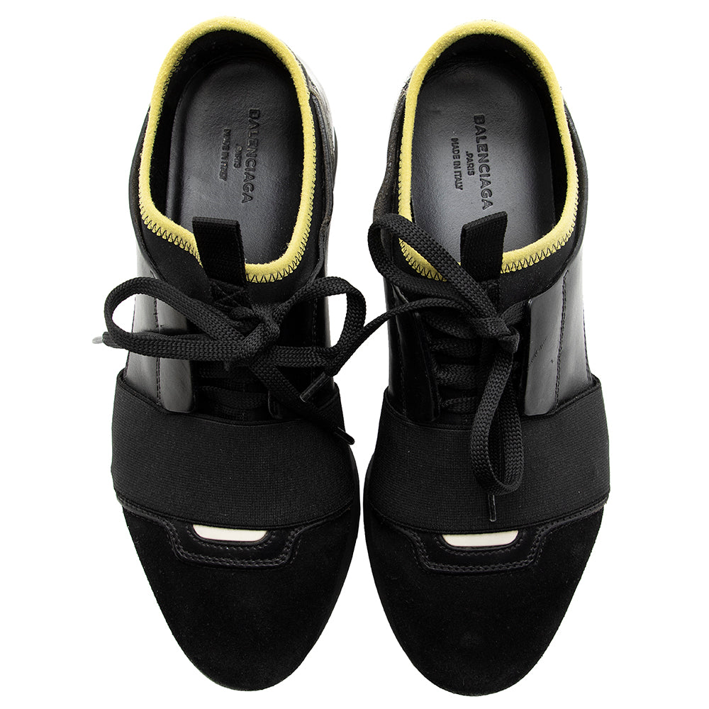 Luxury Balenciaga Leather Race Runner Sneakers - Size 6 / 36 (SHF-20418)