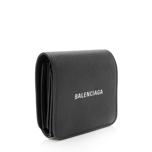Luxury Balenciaga Leather Tri-Fold Wallet (SHF-dX86u1)