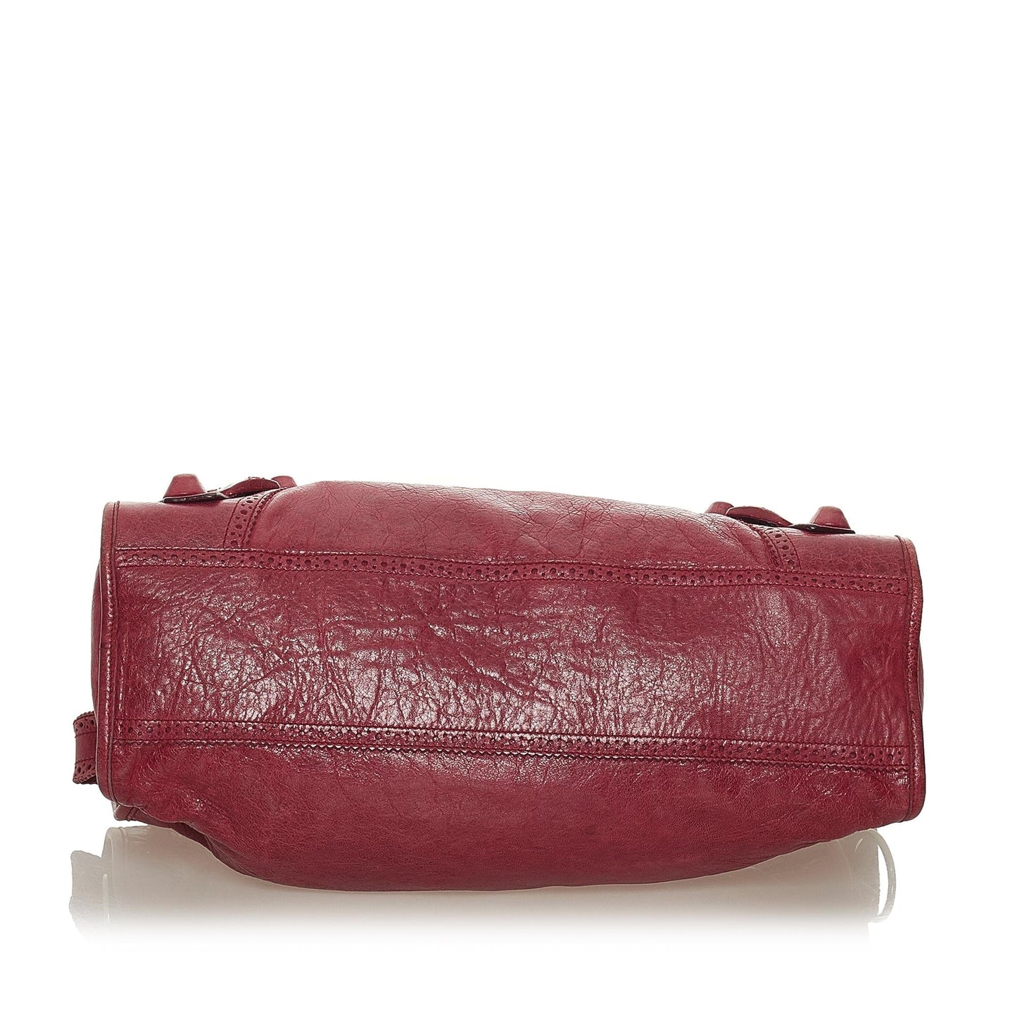Luxury Balenciaga Motocross City Giant Brogues Leather Satchel (SHG-27961)
