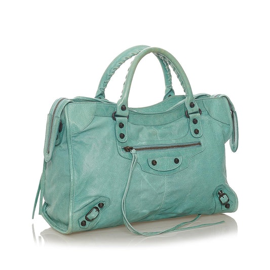 Luxury Balenciaga Motocross Classic City Lambskin Leather Satchel (SHG-27386)