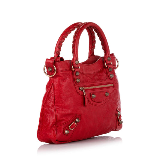 Luxury Balenciaga Motocross Classic City Leather Satchel (SHG-27151)