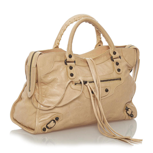 Luxury Balenciaga Motocross Classic City Leather Satchel (SHG-28235)