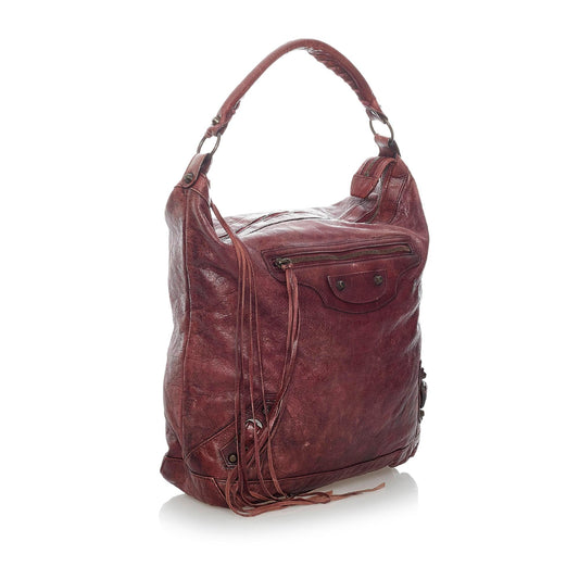 Luxury Balenciaga Motocross Classic Day Leather Shoulder Bag (SHG-30371)