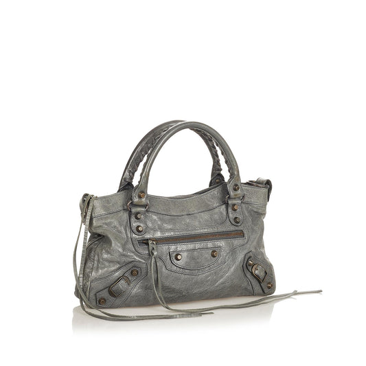 Luxury Balenciaga Motocross Classic First Leather Satchel (SHG-26212)
