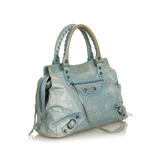 Luxury Balenciaga Motocross Classic Step Leather Handbag (SHG-25897)