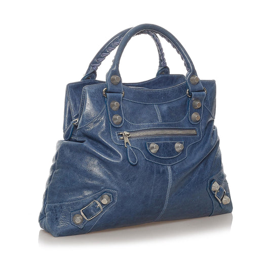 Luxury Balenciaga Motocross Giant 21 Brief Leather Handbag (SHG-27907)
