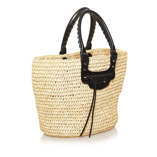 Luxury Balenciaga Panier Raffia Tote Bag (SHG-35038)