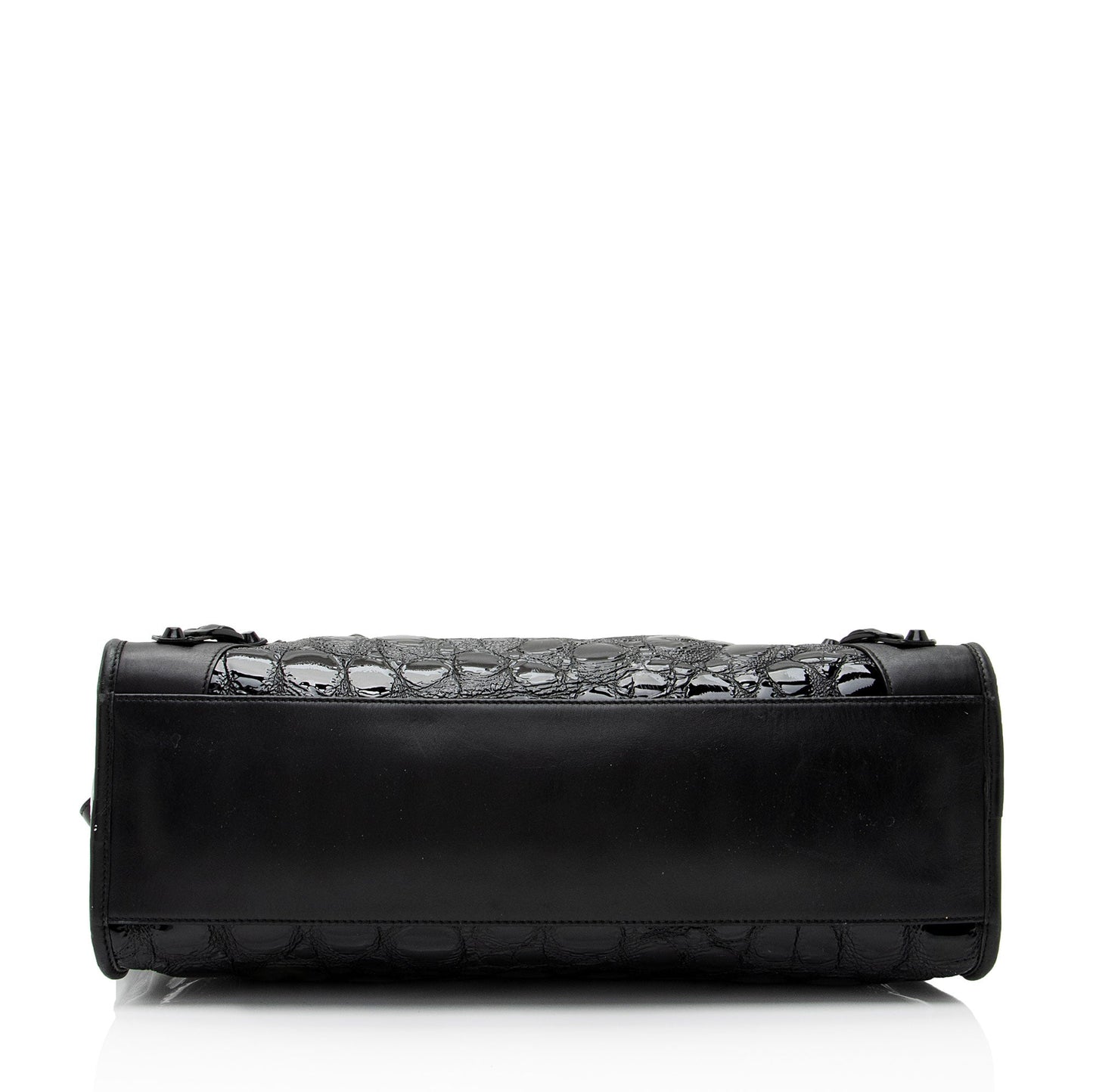 Luxury Balenciaga Patent Embossed Leather Classic City Satchel (SHF-RmwiHx)