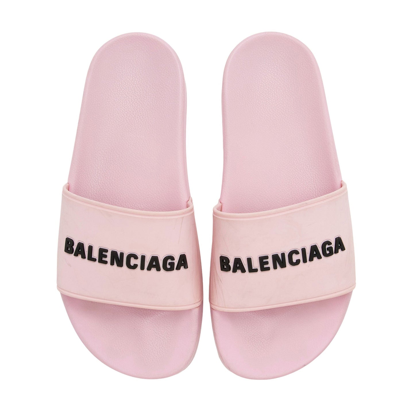 Luxury Balenciaga Rubber Logo Slides - Size 7 / 37 (SHF-QYLkMZ)