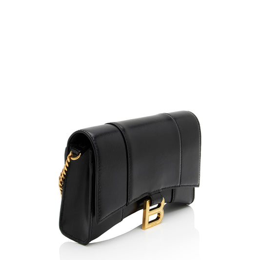 Luxury Balenciaga Shiny Calfskin Hourglass Wallet on Chain Bag (SHF-PW1B0p)