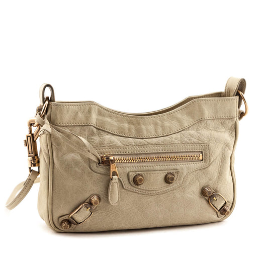 Luxury Balenciaga Dune Agneau Giant 12 Rose Gold Hip Crossbody Bag
