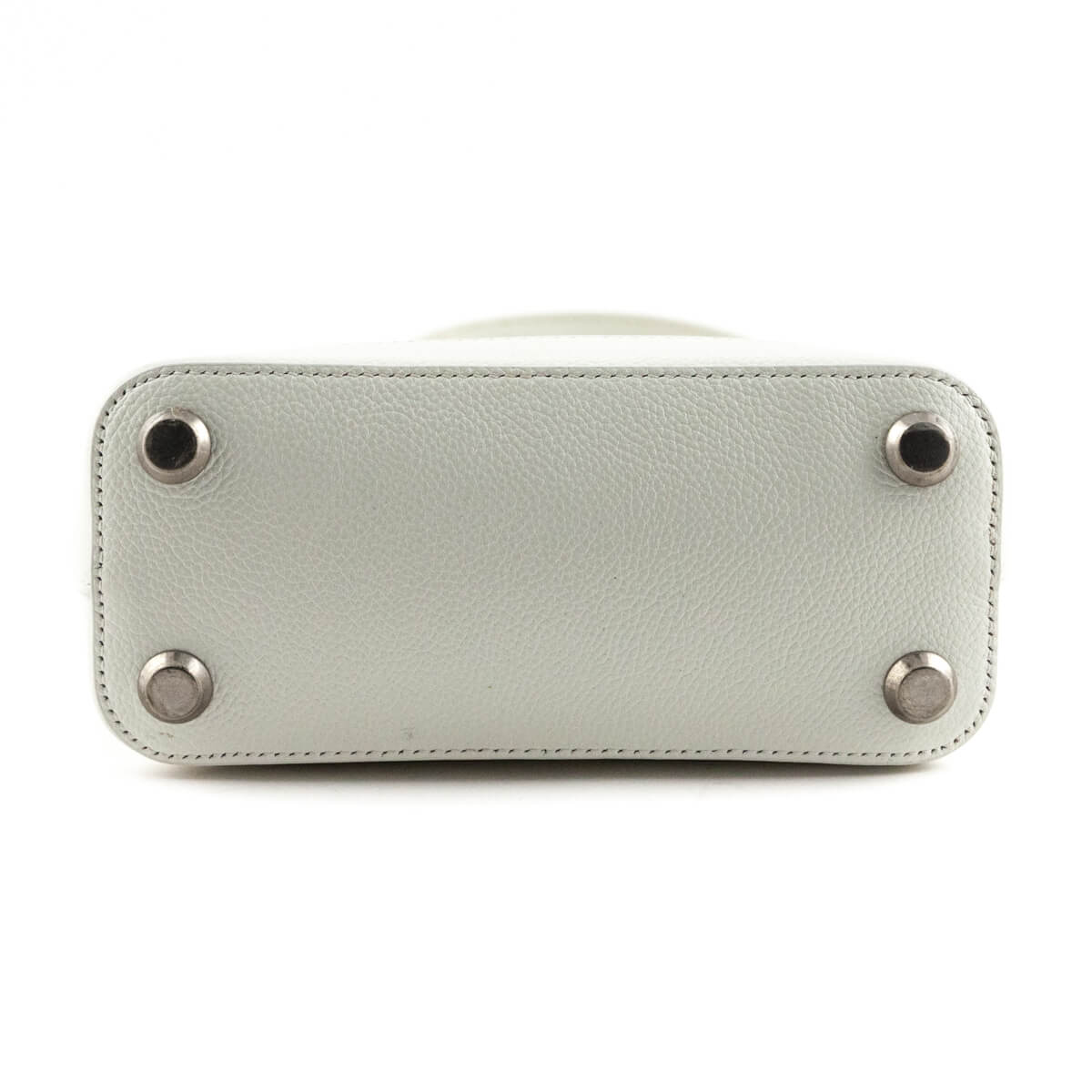 Luxury Balenciaga White Grained Calfskin XXS Ville Top Handle Bag