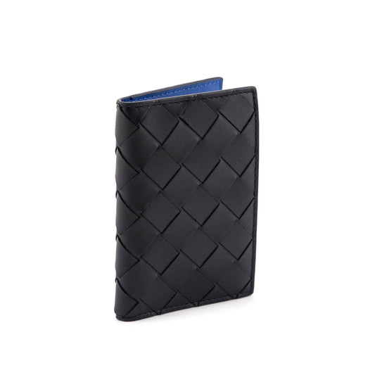 Luxury Bottega Veneta Ardoise & Deep Pacific Nappa Intrecciato Flap Card Case