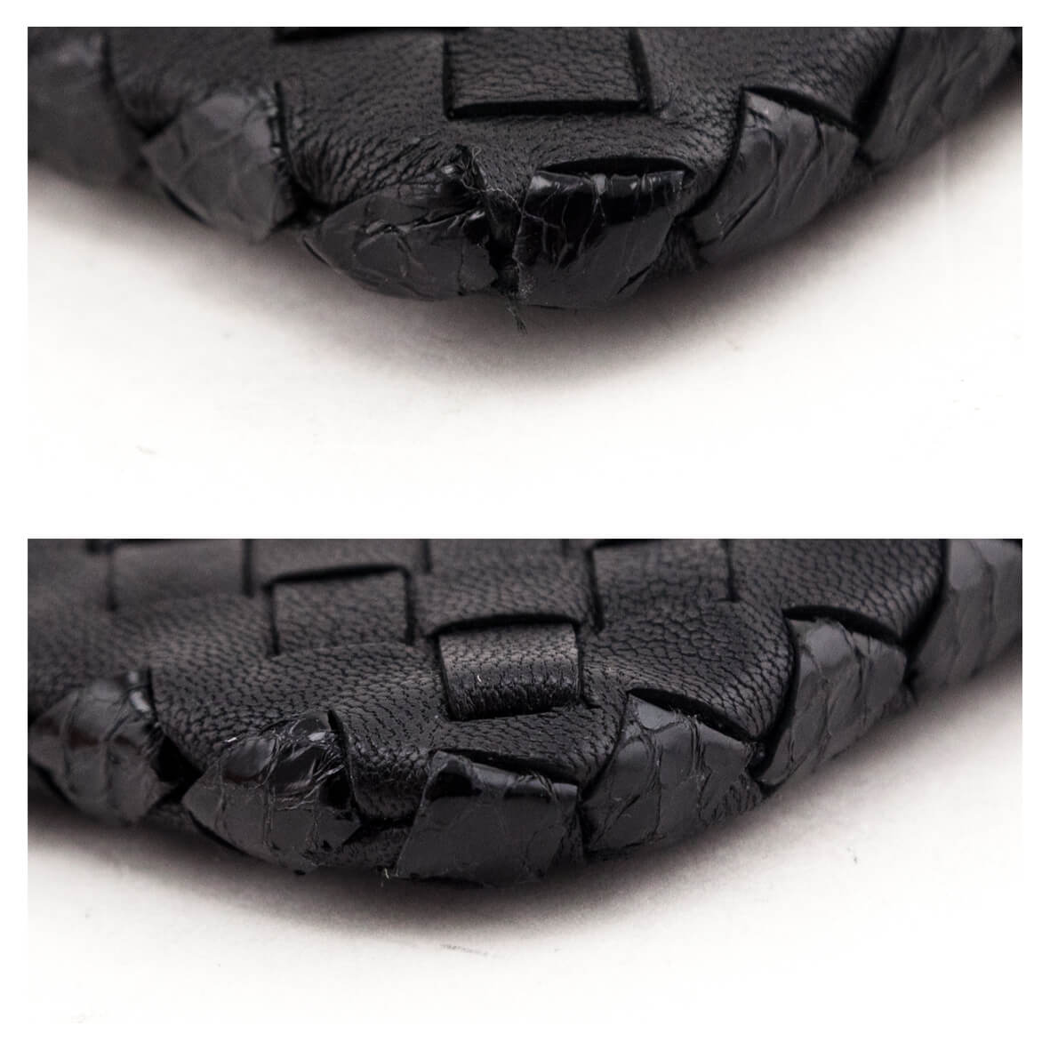 Luxury Bottega Veneta Black Nappa & Snakeskin Intrecciato Medium Zip Pouch