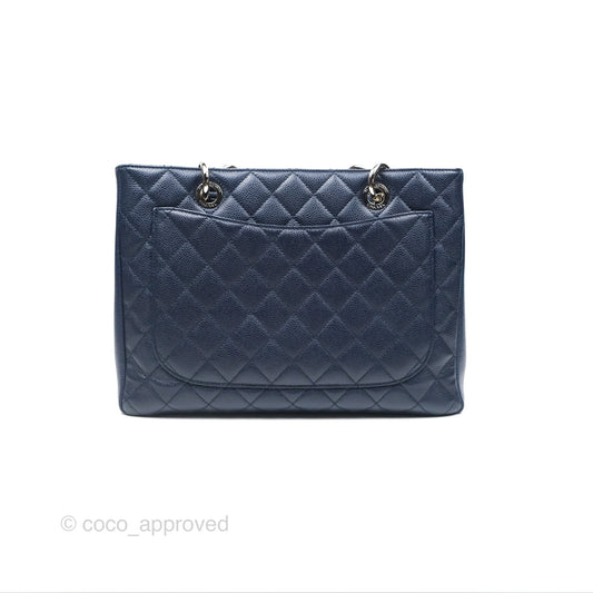Chanel GST Navy Caviar Silver Hardware