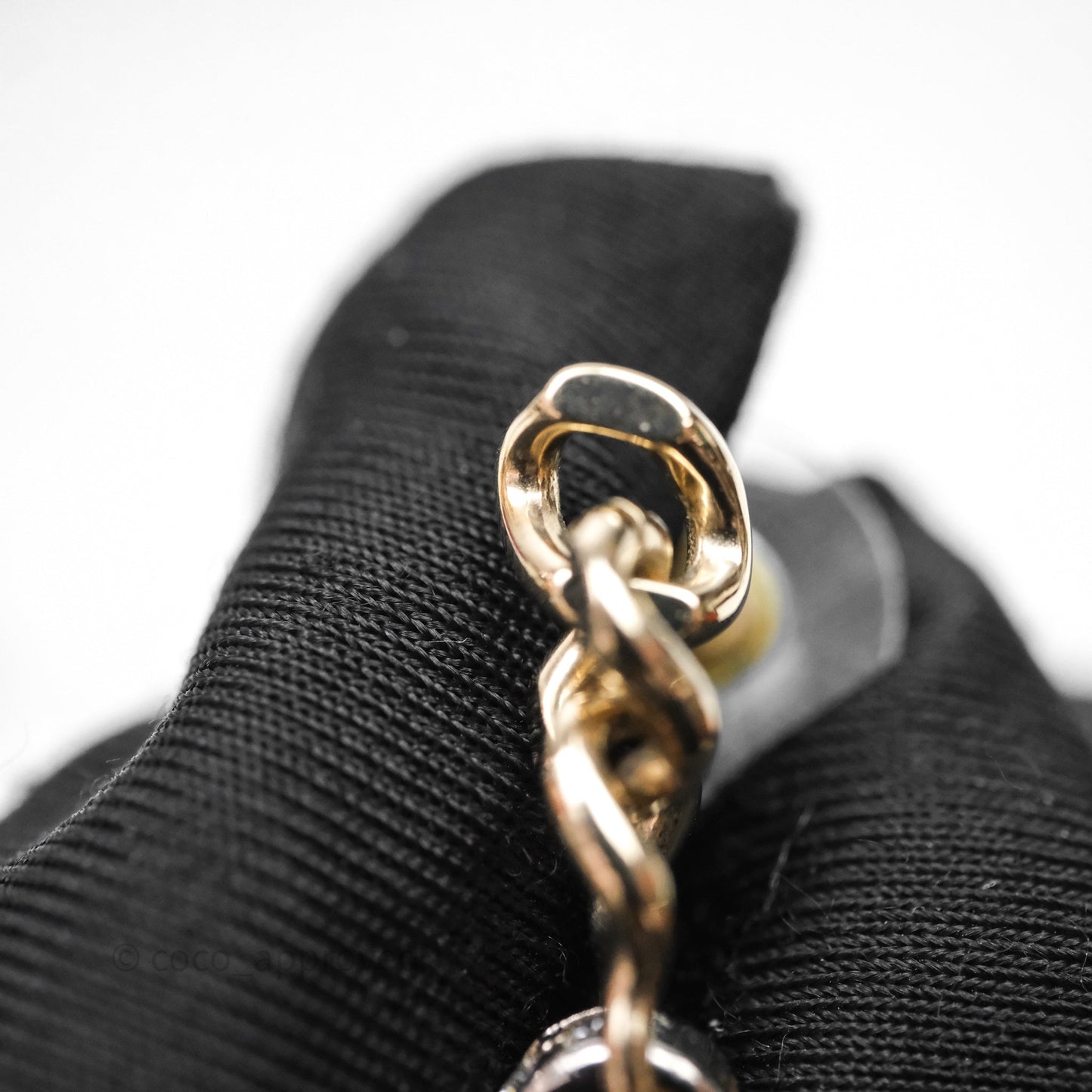 Chanel CC Crystal Drop Earrings Gold Tone 22S