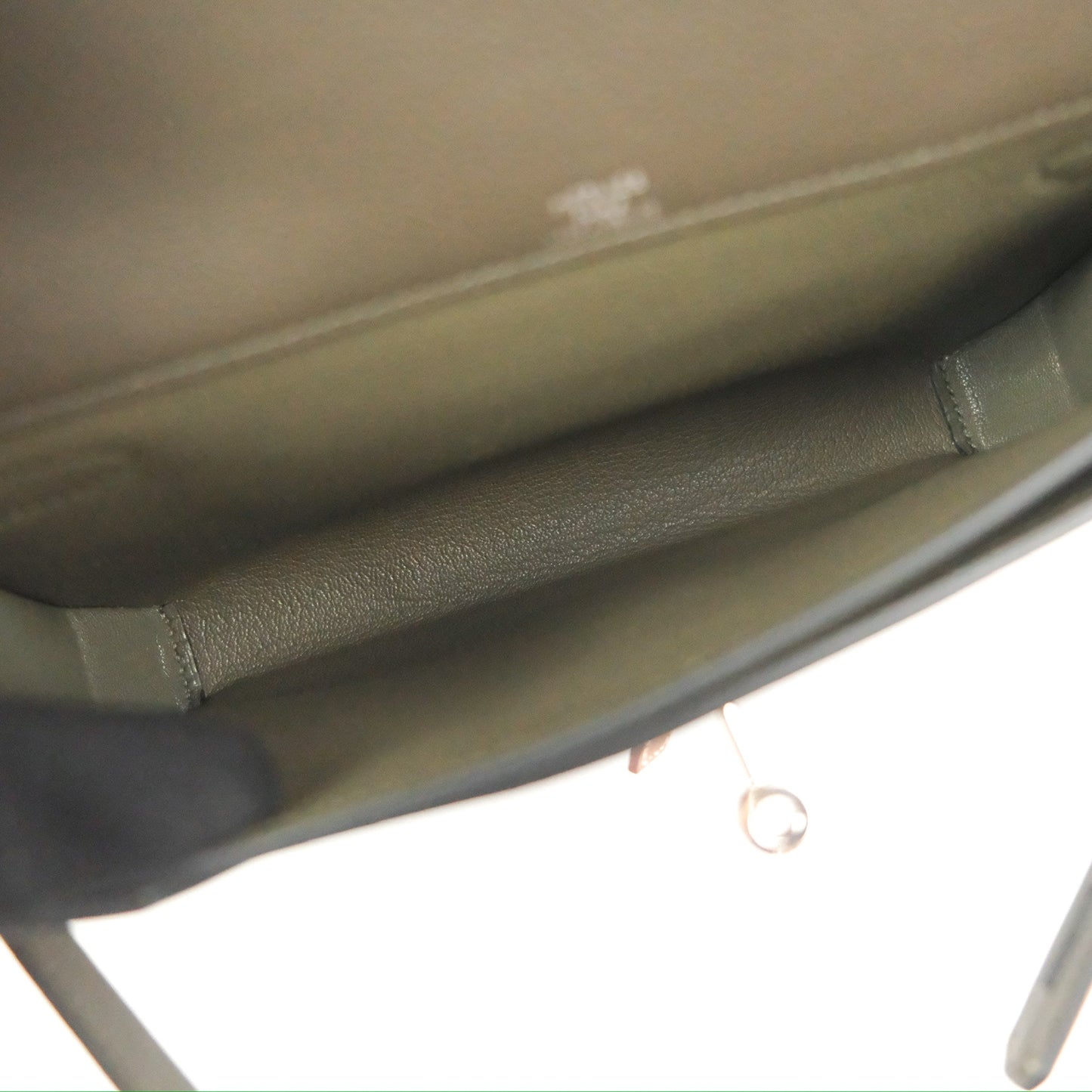 Hermès Kelly Depeches 25 Pouch Vert-De-Gris / Noir / Fauve Evercolor Evergrain & Barenia Calfskin