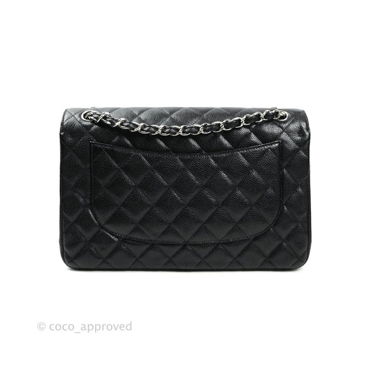 Chanel Jumbo Double Flap Black Caviar Silver Hardware