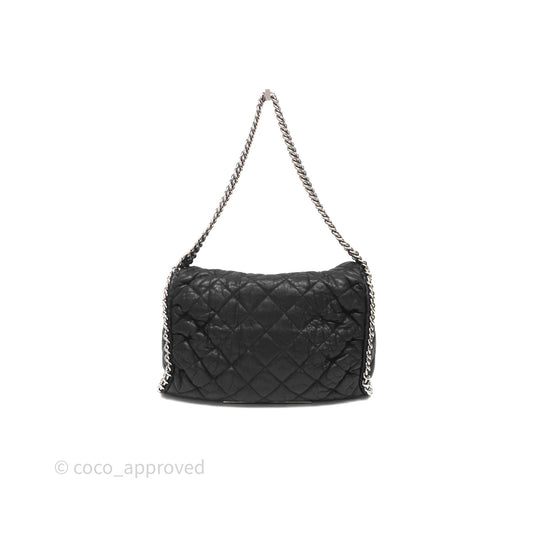 Chanel Chain Around Calfskin Hobo Black Silver Hardware
