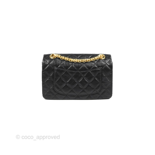 Chanel Mini Reissue 224 Black Aged Calfskin Gold Hardware