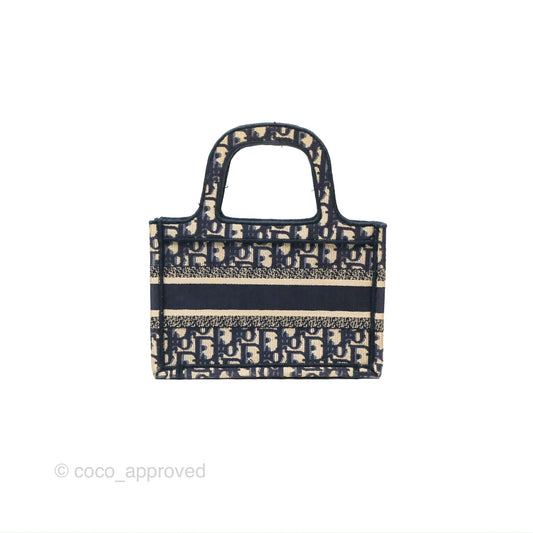 Dior Mini Book Tote Blue Oblique Canvas