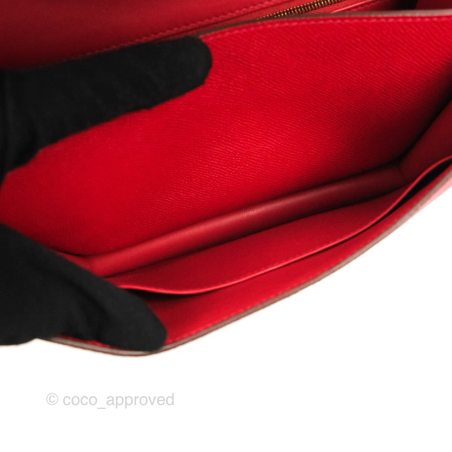 Hermès Constance 24 Rouge Casaque Epsom Gold Hardware