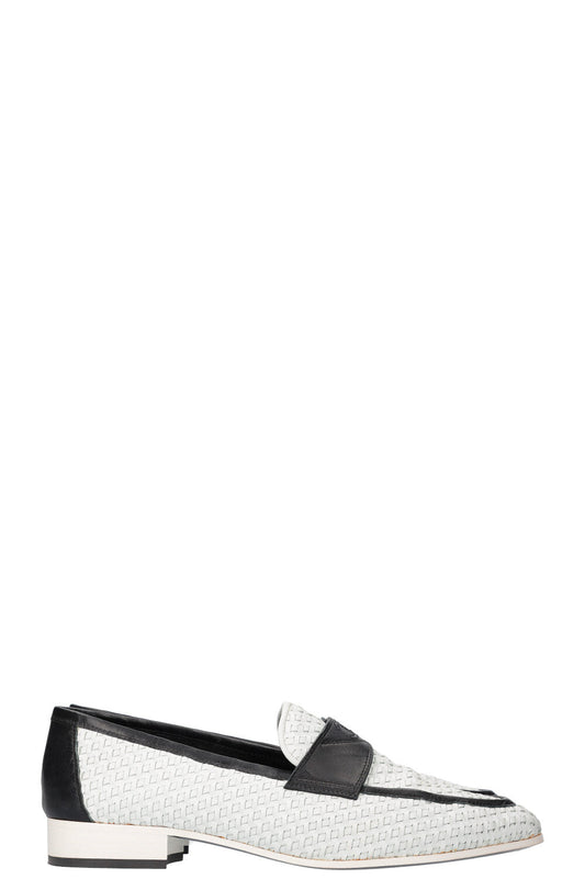 CHANEL Loafer Flats Black and White
