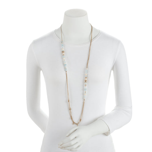 Chanel Beads and Spike CC Long Multi Chain Necklace (SHF-6ffERZ)