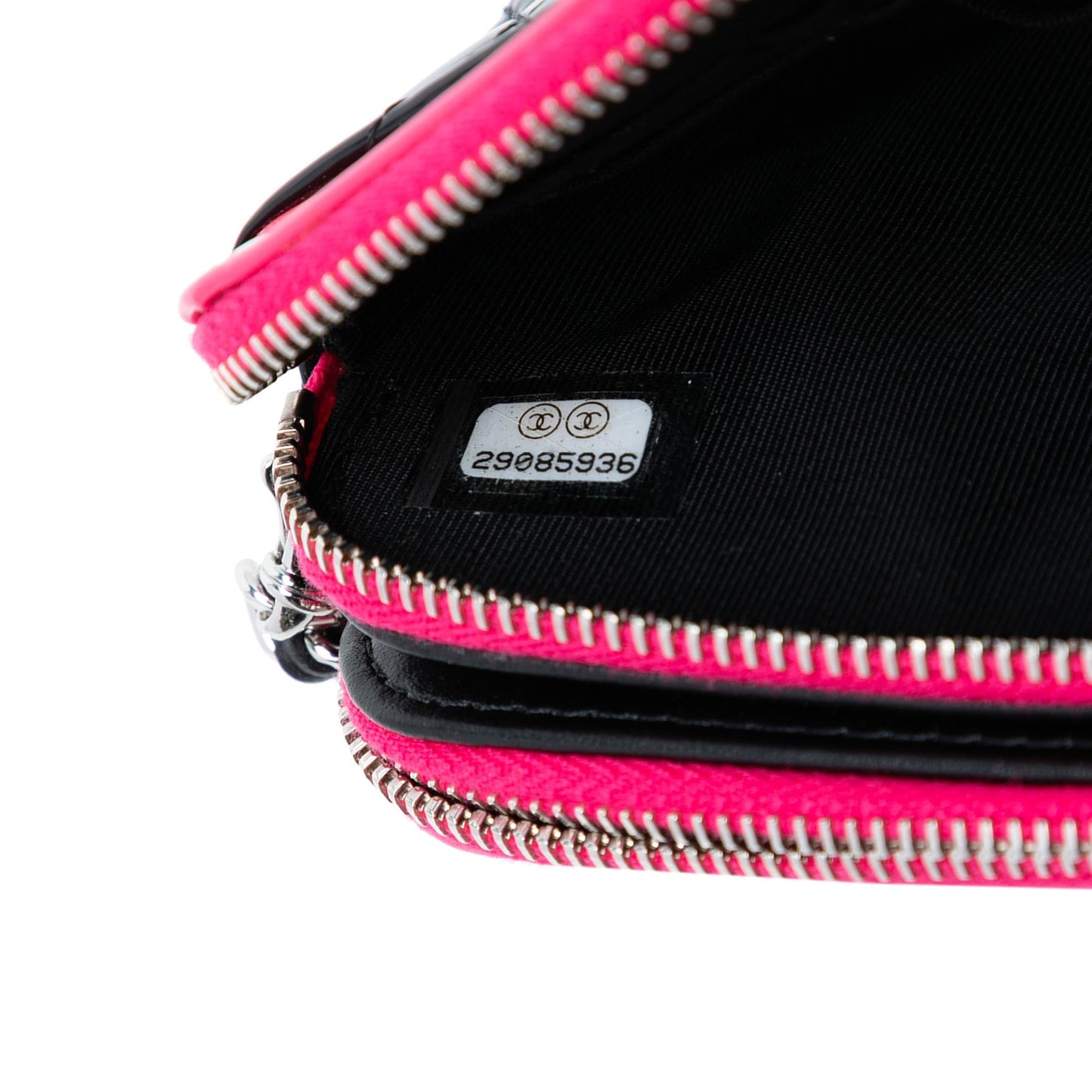 Chanel Bicolor Patent Double Zip Wallet on Chain
