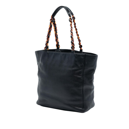 Chanel CC Caviar Tortoise Chain Tote