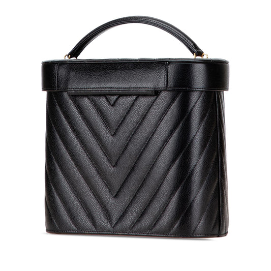 Chanel CC Chevron Caviar Turnlock Vanity Bag