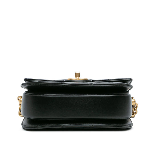 Chanel CC Quilted Calfskin Round Moon Messenger Flap