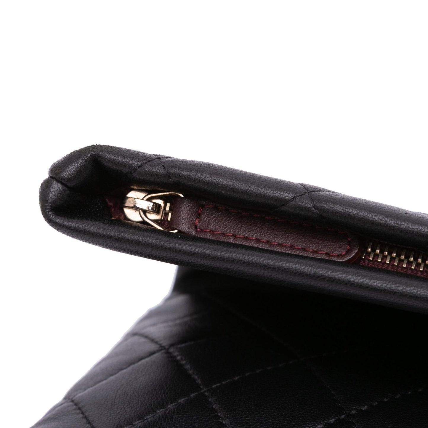 Chanel CC Quilted Lambskin Foldover Clutch