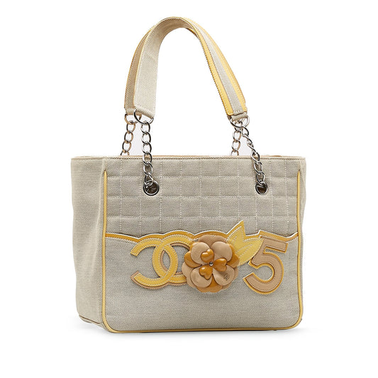 Chanel Camellia CC Choco Bar No. 5 Shoulder Bag (SHG-CGt5YO)