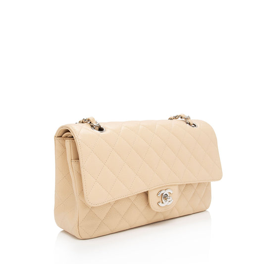 Chanel Caviar Leather Classic Medium Double Flap Bag (SHF-XFQF4l)