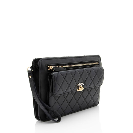 Chanel Caviar Leather Classic Trendy Pouch