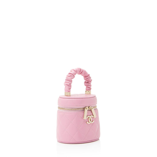 Chanel Lambskin Vanity Ruched Mini Top Handle