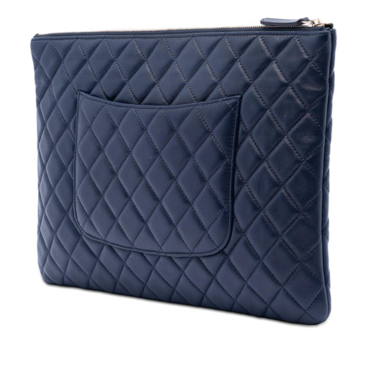 Chanel Large Quilted Lambskin O Case Clutch