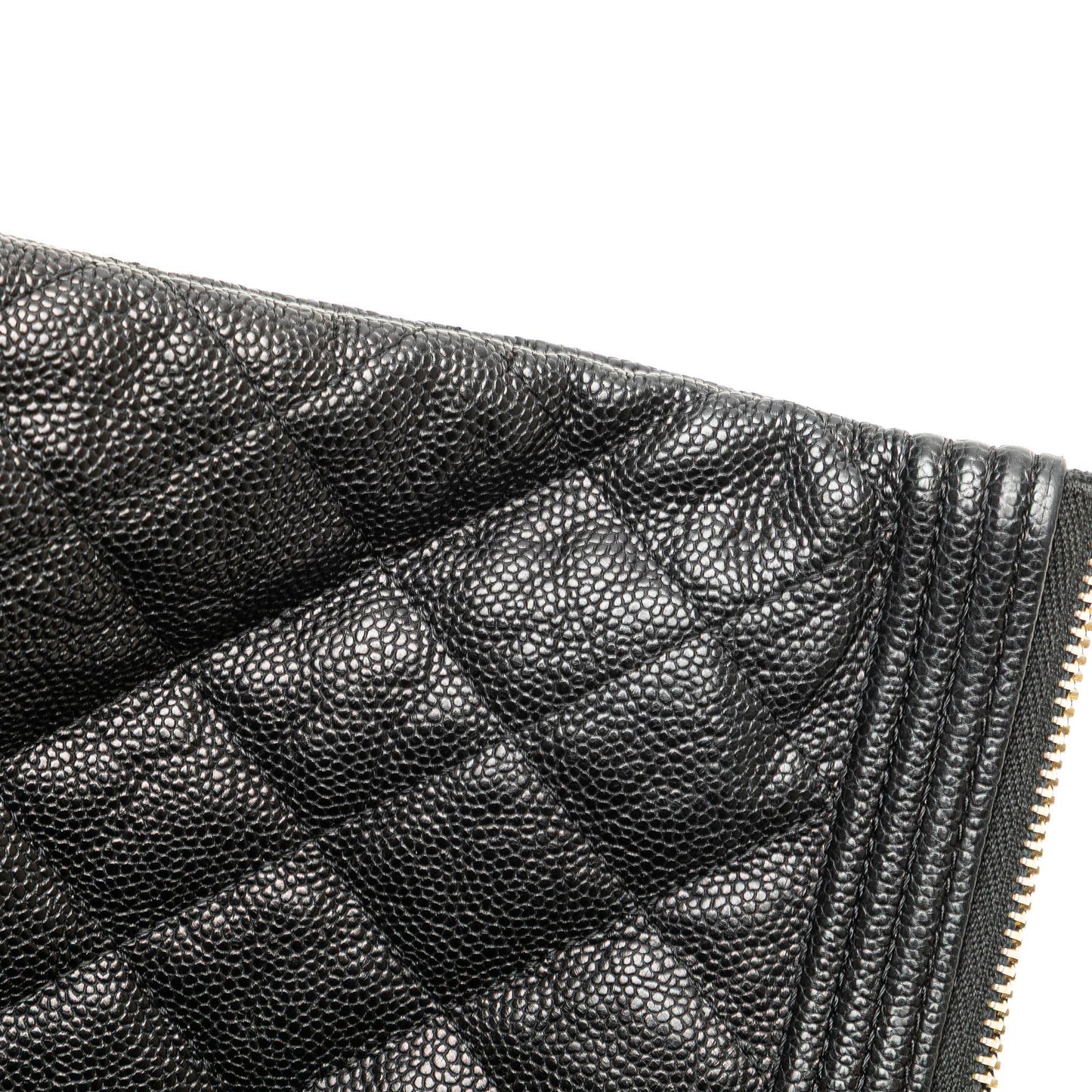 Chanel Medium Quilted Caviar Boy O Case Clutch