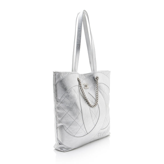 Chanel Metallic Lambskin Club Monaco Large Shopping Tote