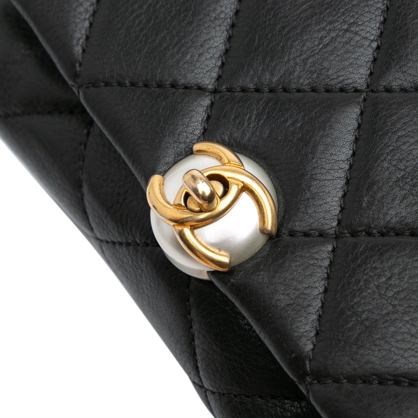 Chanel Mini Quilted Calfskin Pearl CC Accordion Flap